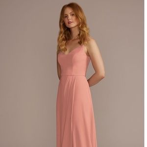 Davids Bridal Chiffon Spaghetti Strap Bridesmaid dress
